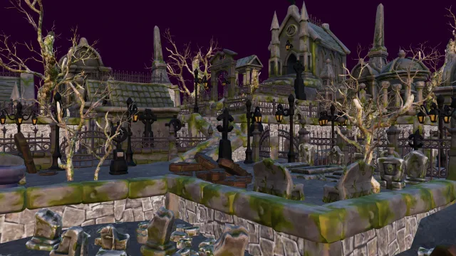 Cartoon cemetery